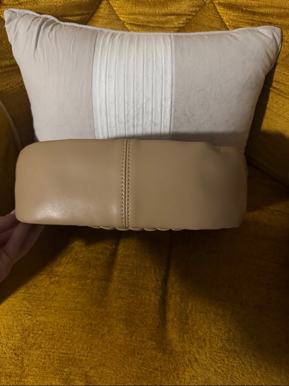 Woven Leather Shoulder Bag - Taupe - Picture 4 of 4